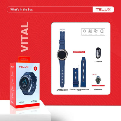 TELUX VITAL Smart Calling Watch with 1.43” AMOLED Display | AI Voice Assistant