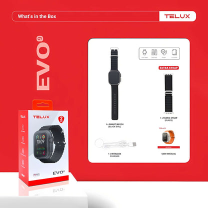 TELUX EVO 9 Smart Calling Watch with 2.02” FHD Display & Extra Strap