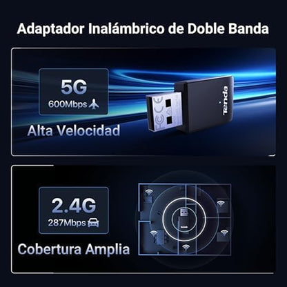 Tenda U11 AX900 Wi-Fi 6 USB Adapter | Dual-Band Driver-Free USB WiFi Dongle