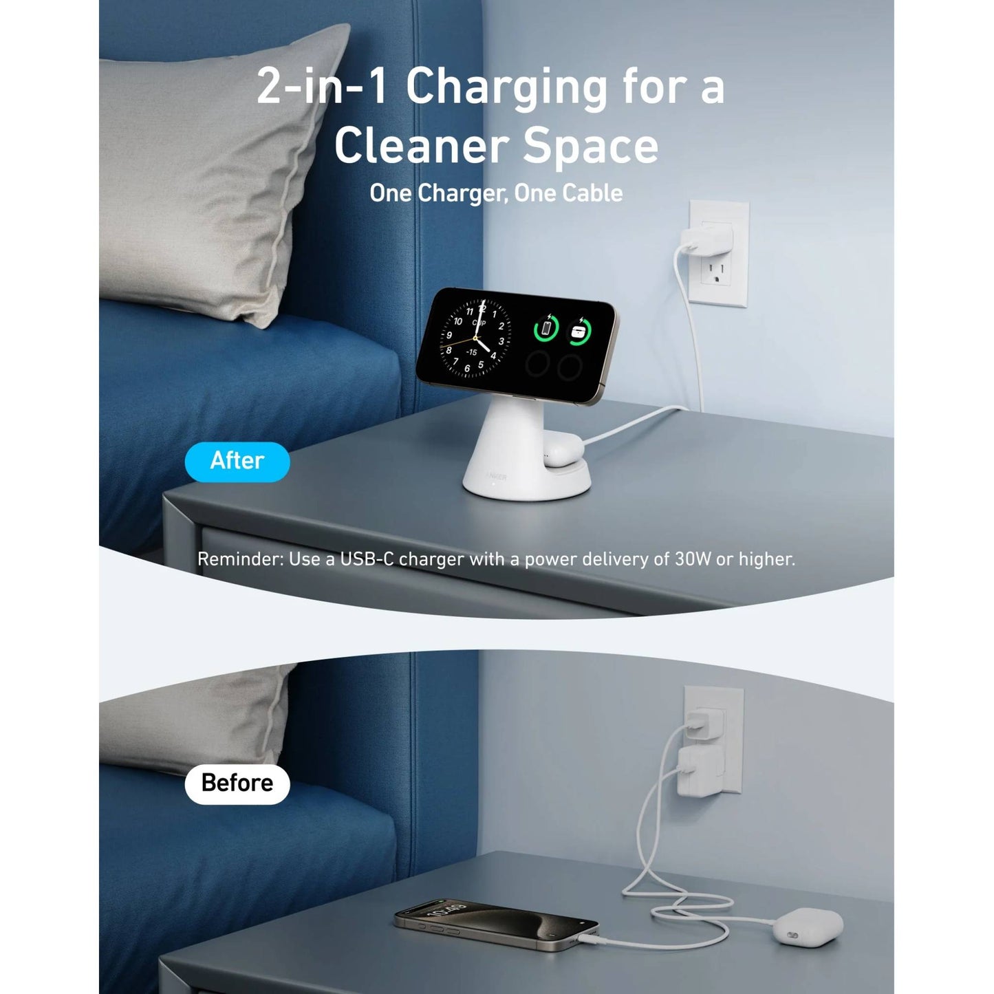 Anker MagGo Wireless Charger (2-in-1, Dock Stand)