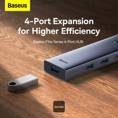 Baseus UltraJoy Series 4-in-1 USB-C Hub To USB 3.0 Extension - Grey