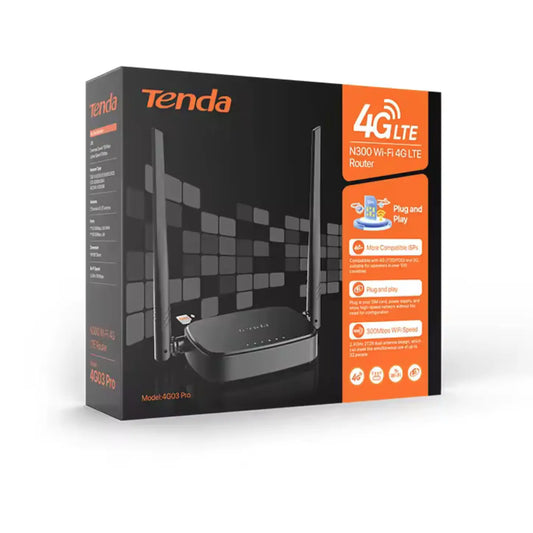 Tenda 4G03 Pro N300 4G LTE Wi-Fi Router | 300Mbps Cat4 SIM Router