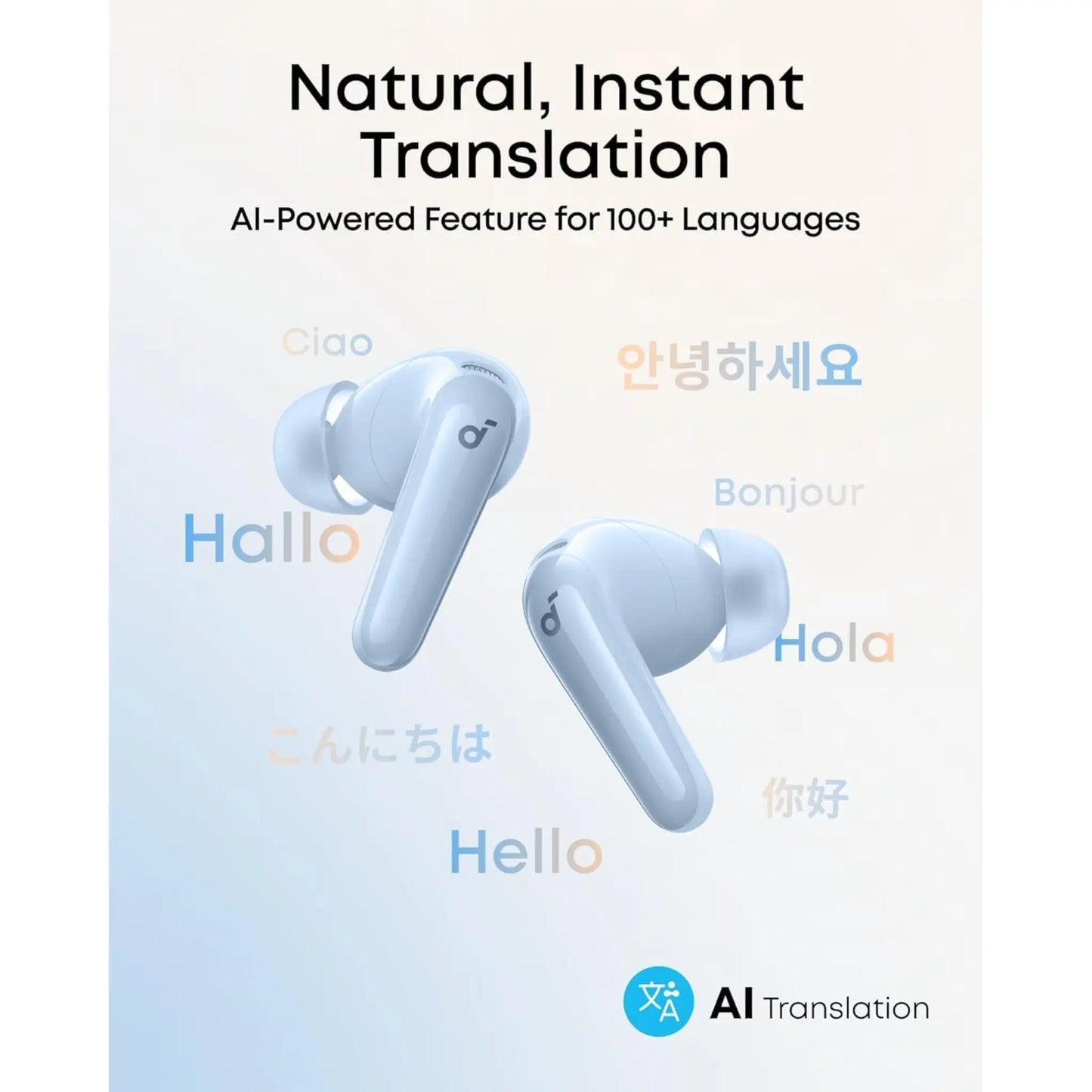 Soundcore R60i NC Wireless Earbuds Blue | ANC, Hi-Res LDAC, AI Translation