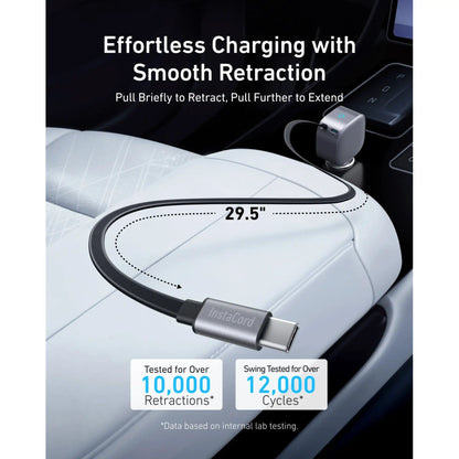 Anker Nano 75W Car Charger with Retractable USB-C Cable