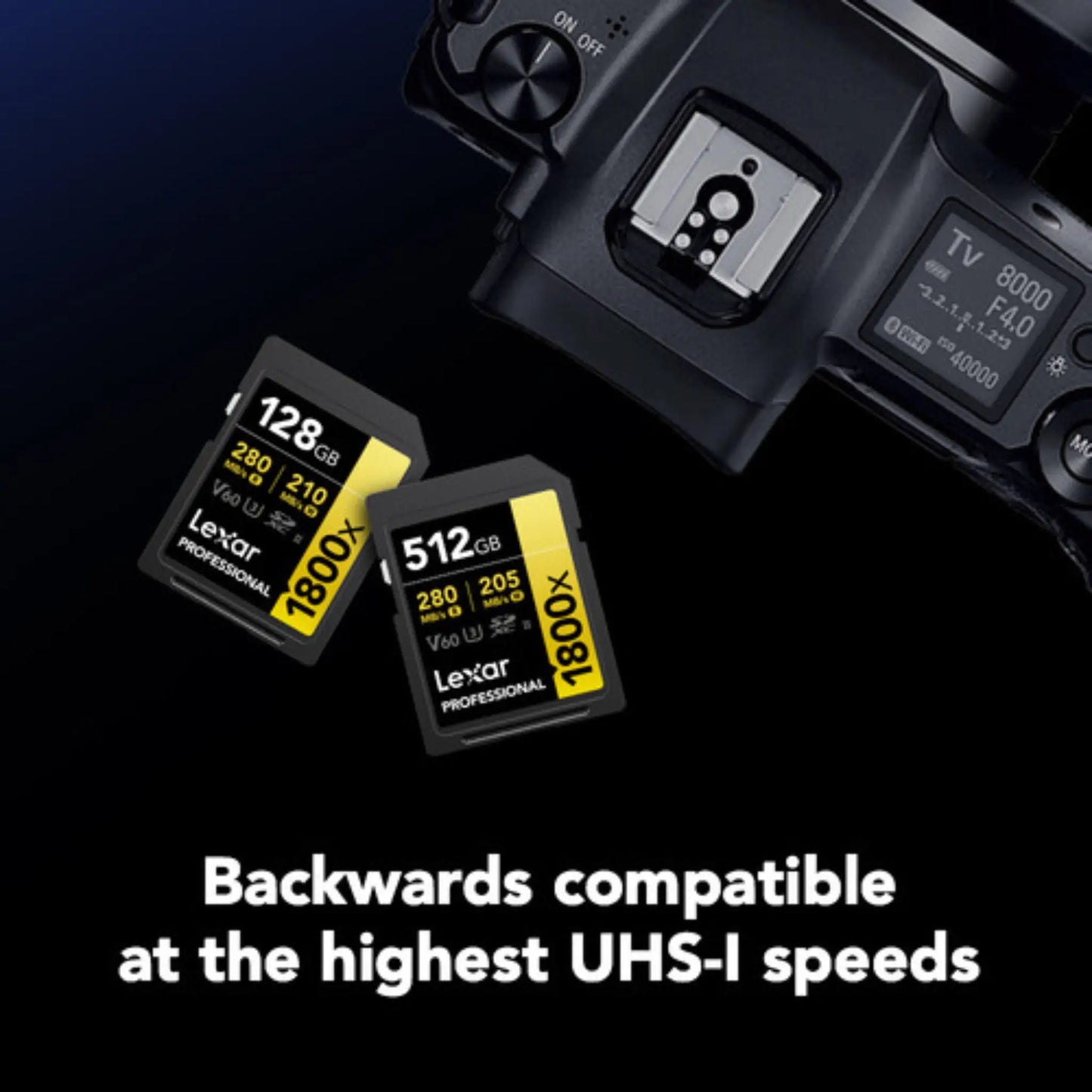 Lexar 512GB Professional 1800x UHS-II SDXC Memory Card GOLD V60 280MB/s