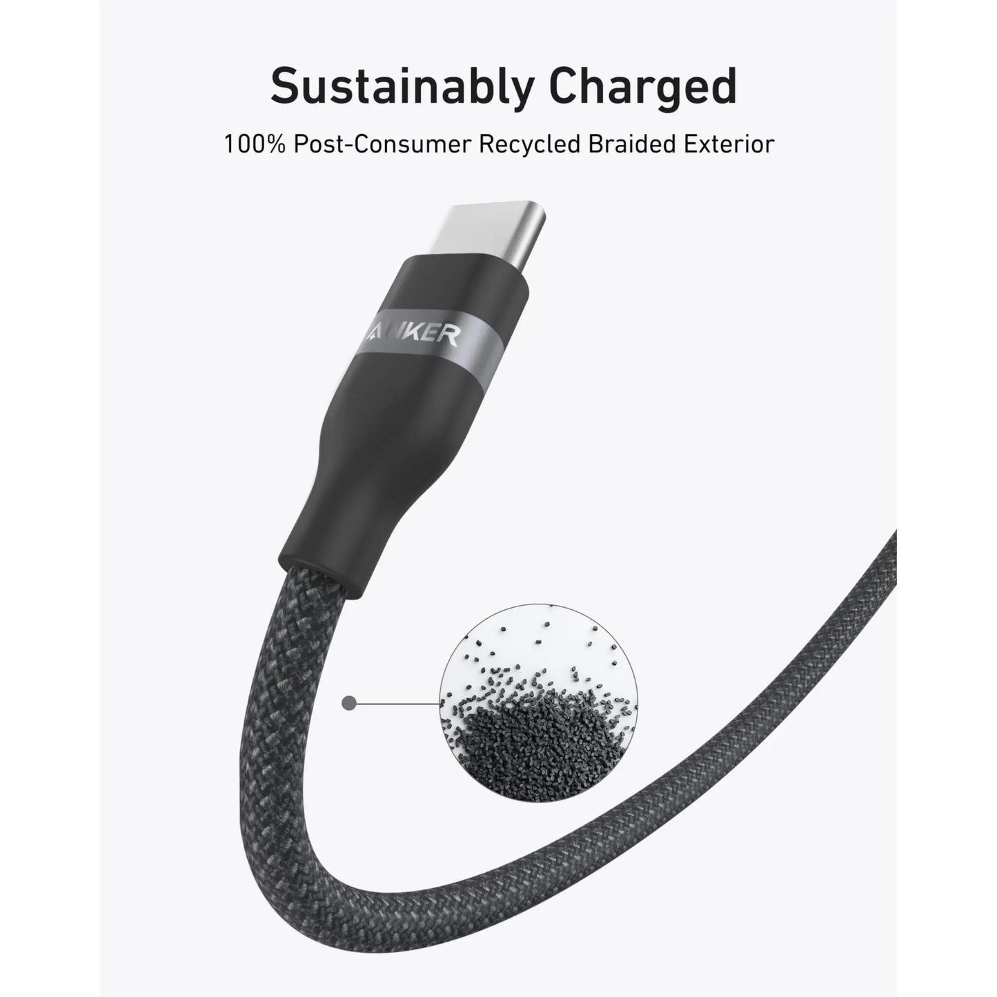 Anker USB-C to USB-C Cable (6ft, 240W, Upcycled-Braided)