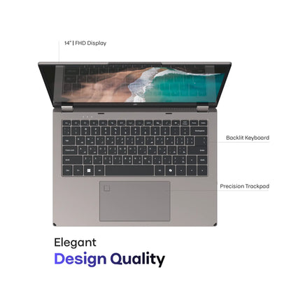 Onsor MOUJ 14 2-in-1 (Home) Sand and Wave Color | 13th Generation Intel® Core™ i7-1355U | 16GB DDR4 RAM, 512GB NVMe SSD | 14" Full HD touchscreen with Pen