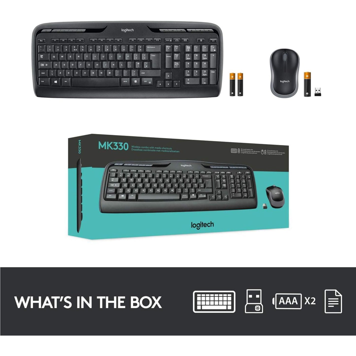 Logitech MK330 Wireless Keyboard and Mouse Combo | with Arabic Keys