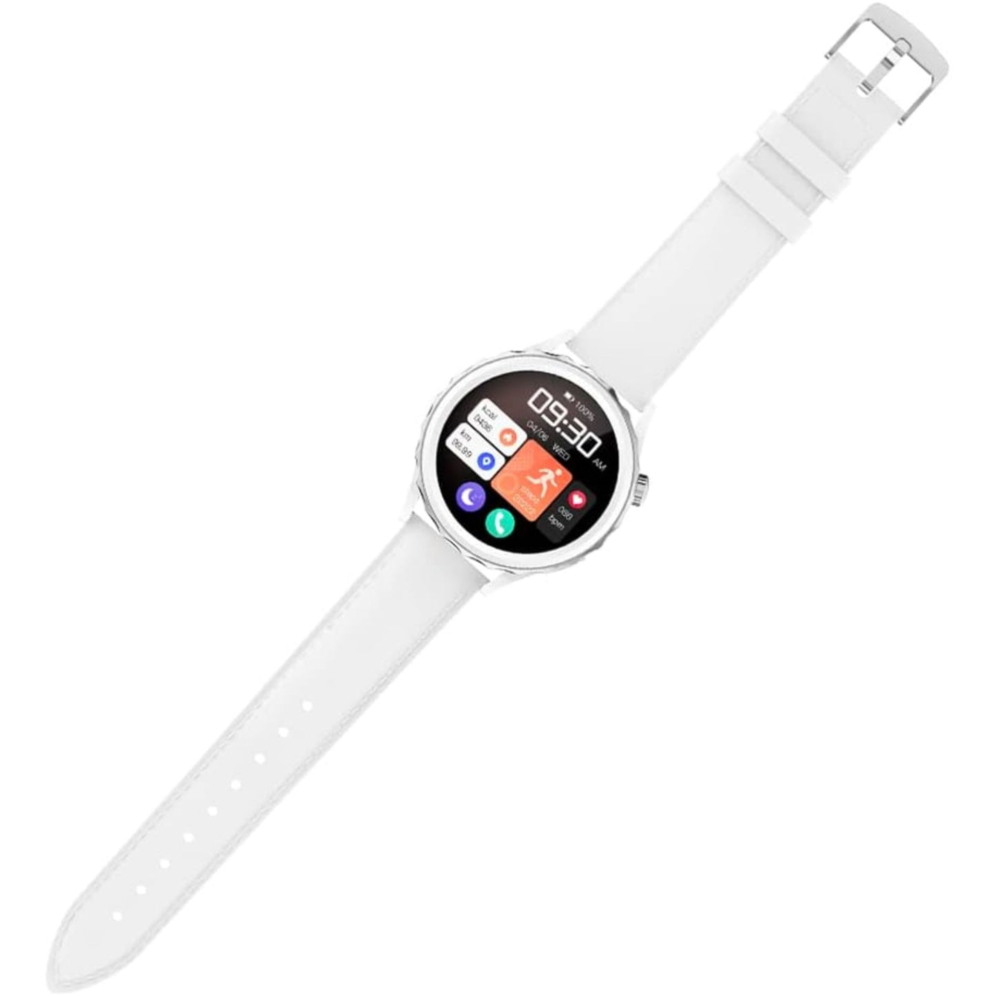 G-Tab GT5 PRO Smart Watch with Leather Strap White - 300mAh Battery, IP68