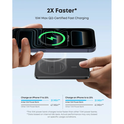 Anker Nano Power Bank 5000mAh MagGo Slim Qi2 Magnetic 20W Fast Charging