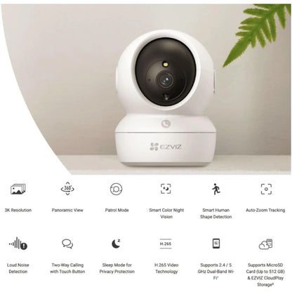 EZVIZ H6c Pro 3K 5MP WiFi Security Camera Pan & Tilt