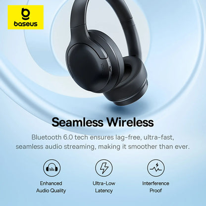 Baseus Bass BH1 Lite Wireless Headphones Bluetooth 6.0 | 80H Battery Life