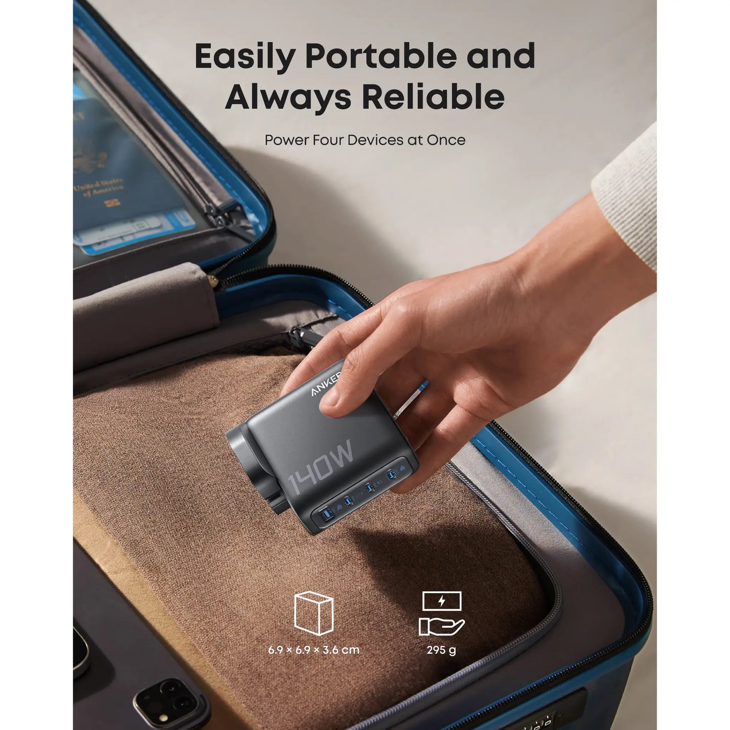 Anker 140W 4-Port PD 3.1 Laptop Charger | Fast GaN Power