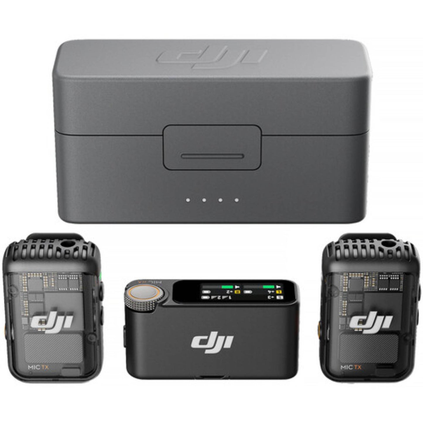 DJI Mic 2 Wireless Microphone Kit, 2 TX, 1 RX, 250m Range, 18 Hour Battery, Black
