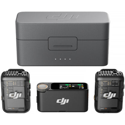 DJI Mic 2 Wireless Microphone Kit, 2 TX, 1 RX, 250m Range, 18 Hour Battery, Black