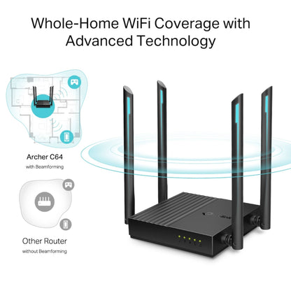 TP-Link Archer C64 AC1200 Dual-Band Gigabit Wi-Fi Router | WPA3 Security