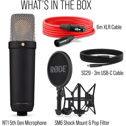 RØDE NT1 5th Gen Studio Condenser Microphone USB & XLR Black