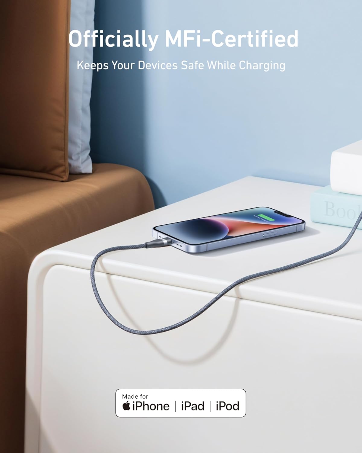 Anker USB-C to Lightning Cable 3ft Upcycled Braided MFi Fast Charging for iPhone