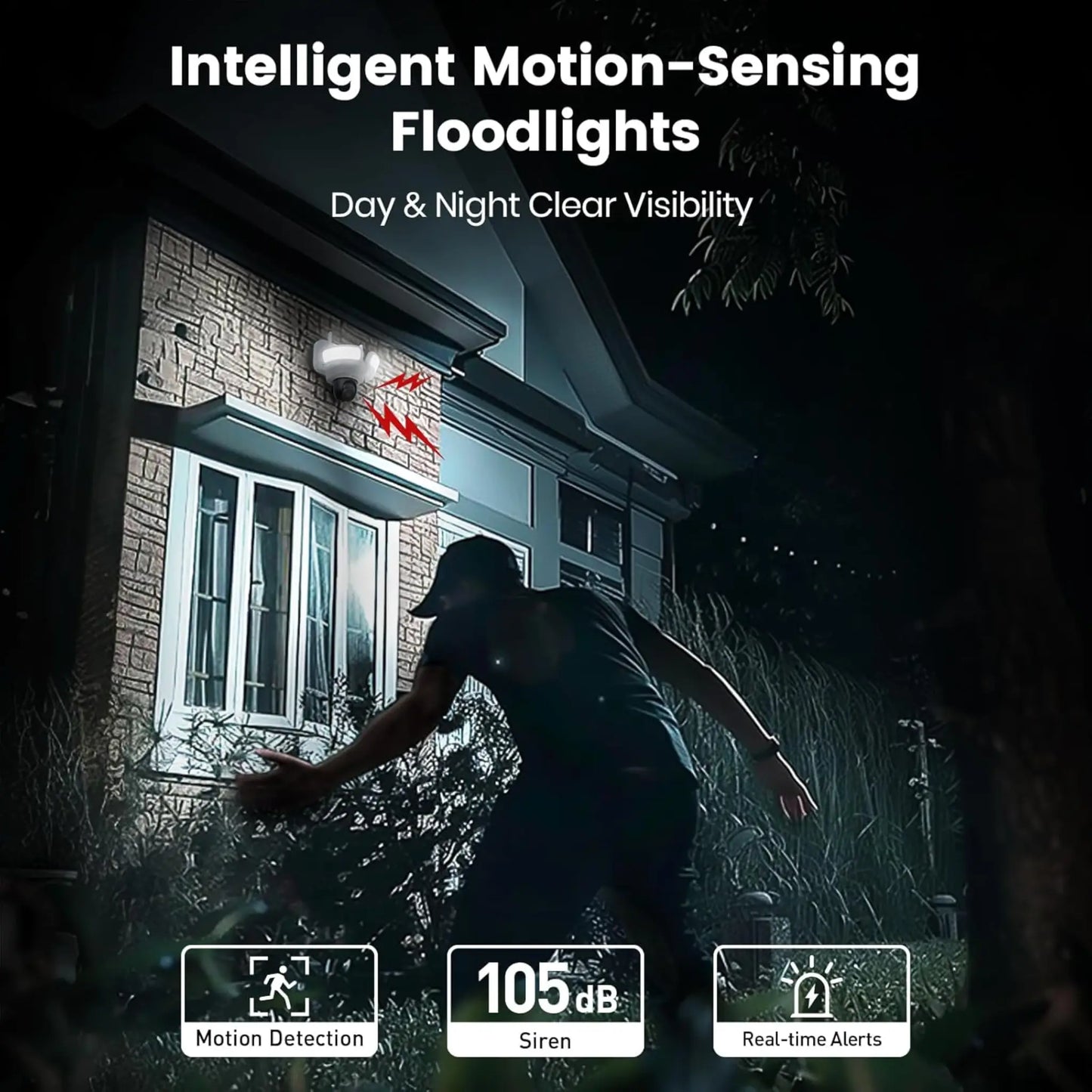 Aosu FloodlightCam Pro L5P Camera Wired 3K UHD Outdoor Security Camera | 360° Coverage, 24/7 Recording, Color Night Vision