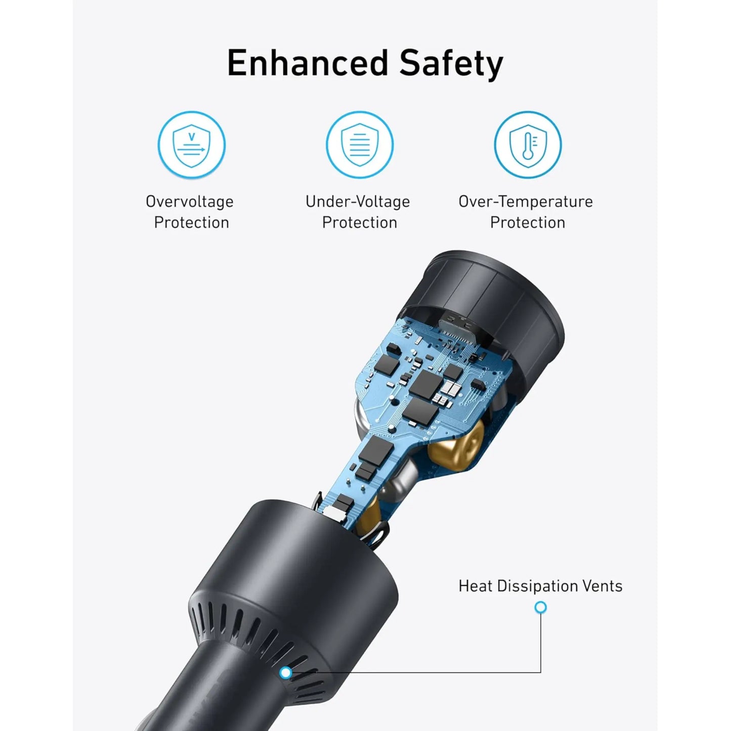 Anker 167.5W Triple-Port Car Charger with USB-C Cable | 100W Fast Charging