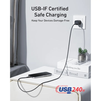 Anker USB-C to USB-C Cable (6ft, 240W, Upcycled-Braided)