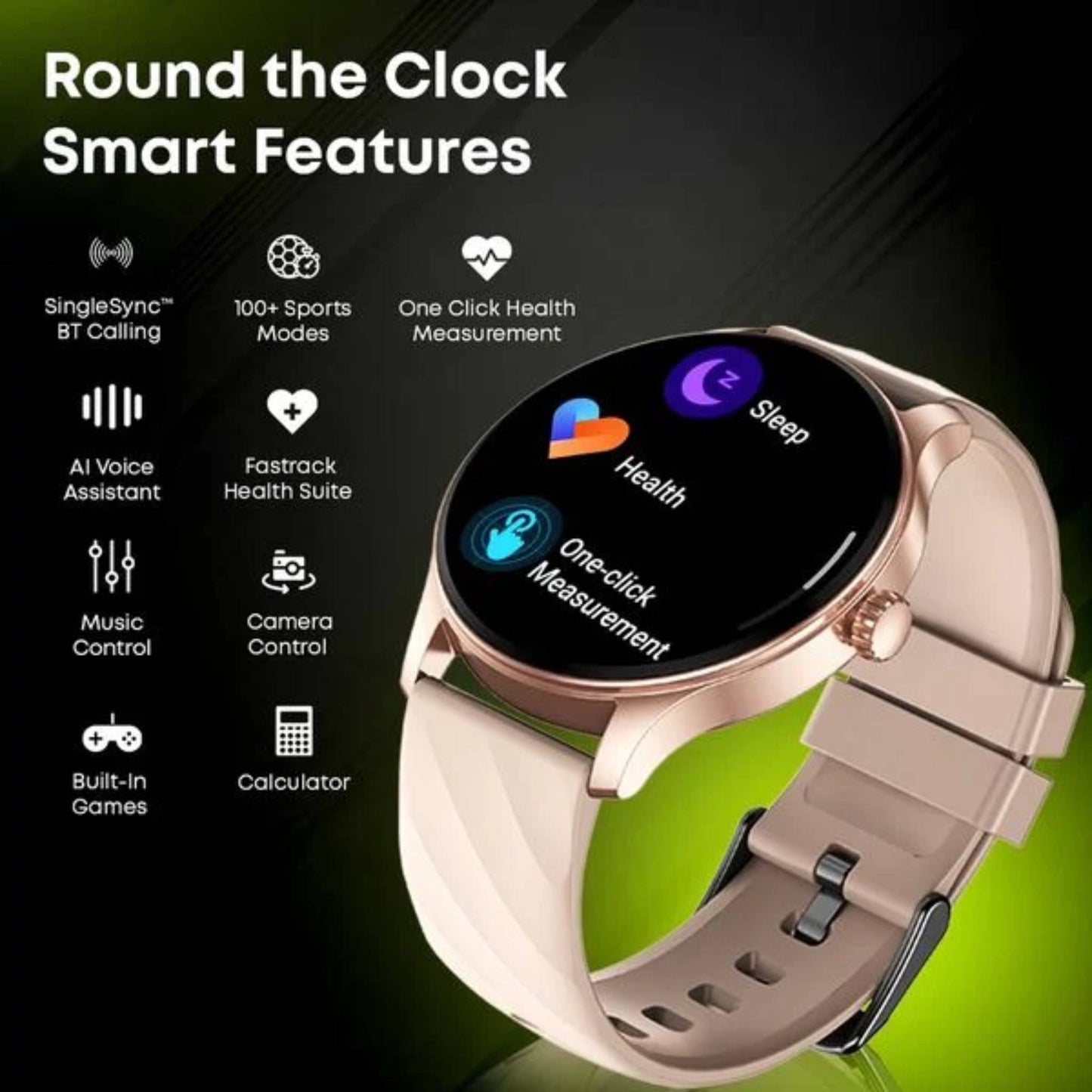 Fastrack Revoltt XR1 3.50 cm, BT Calling, Fast Charge, 100+ Sports Mode, IP68, Calculator, Fashion Smartwatch