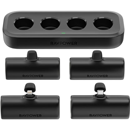 RavPower RP-Pb1223 Family Charging Combo 4 X 5000mAh Power Bank With Charging Station - Black