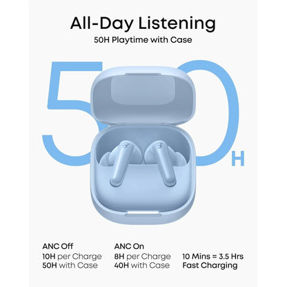 Soundcore R60i NC Wireless Earbuds Blue | ANC, Hi-Res LDAC, AI Translation
