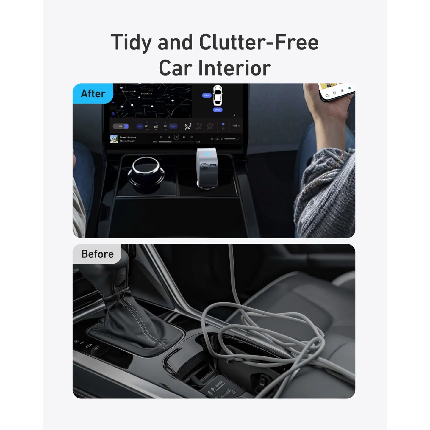 Anker Nano 75W Car Charger with Retractable USB-C Cable