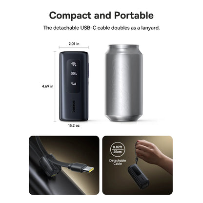 Baseus 4G LTE Mobile Hotspot & 20000mAh 67W Power Bank | Global WiFi