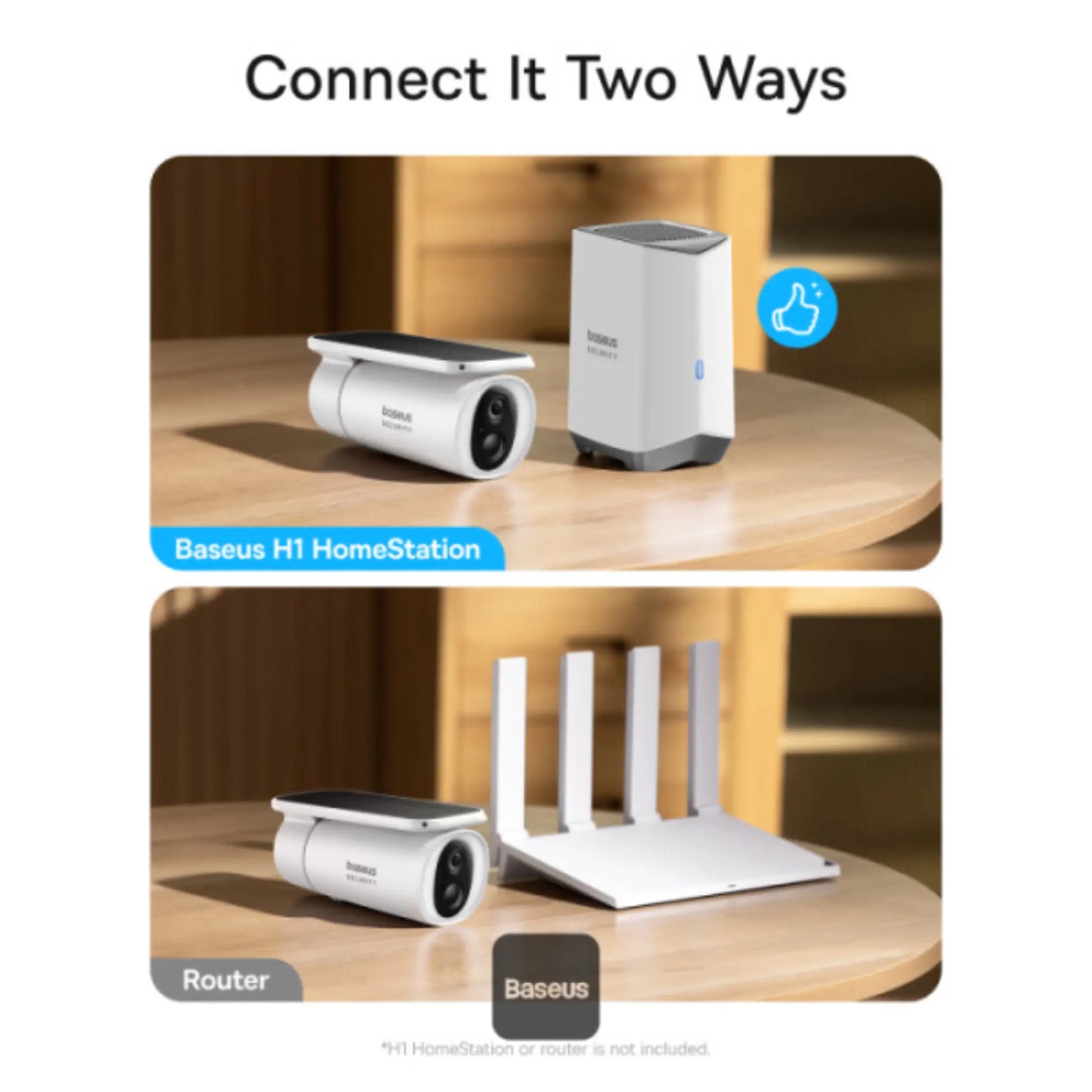 Baseus Security S1 Outdoor 2K Solar Security Camera – IP67 Waterproof, AI Detection