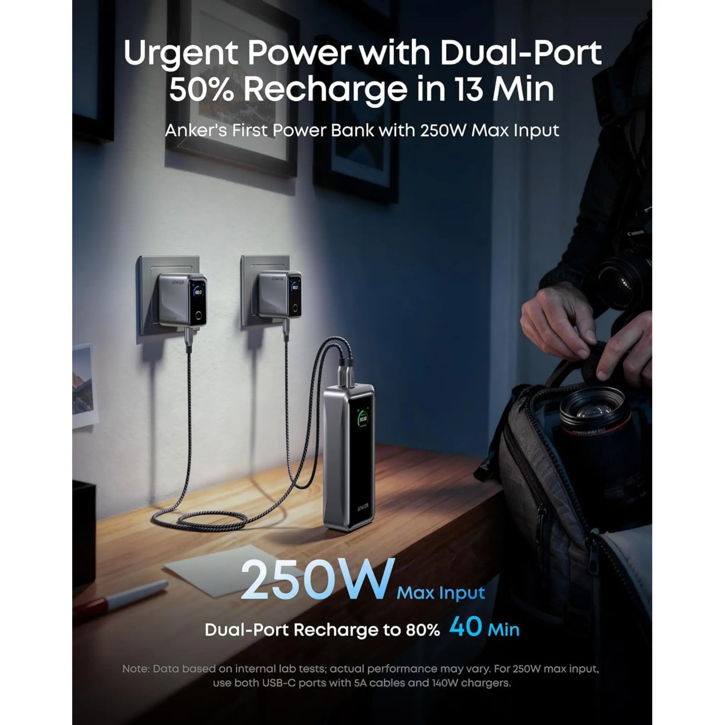 Anker Prime Power Bank 26,250mAh 300W Fast Charger | USB-C Portable Charger for MacBook & iPhone