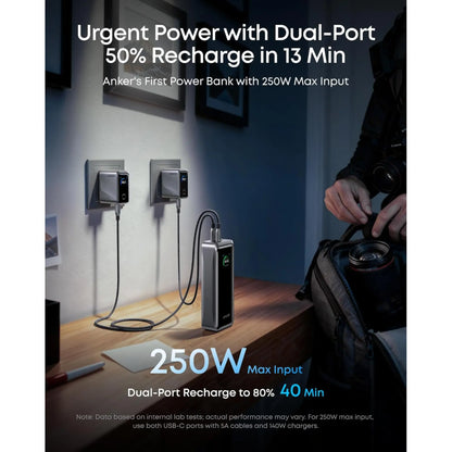 Anker Prime Power Bank 26,250mAh 300W Fast Charger | USB-C Portable Charger for MacBook & iPhone