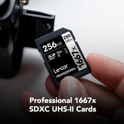 Lexar 256GB Professional 1667x UHS-II SDXC Memory Card | 250MB/s Read Speed