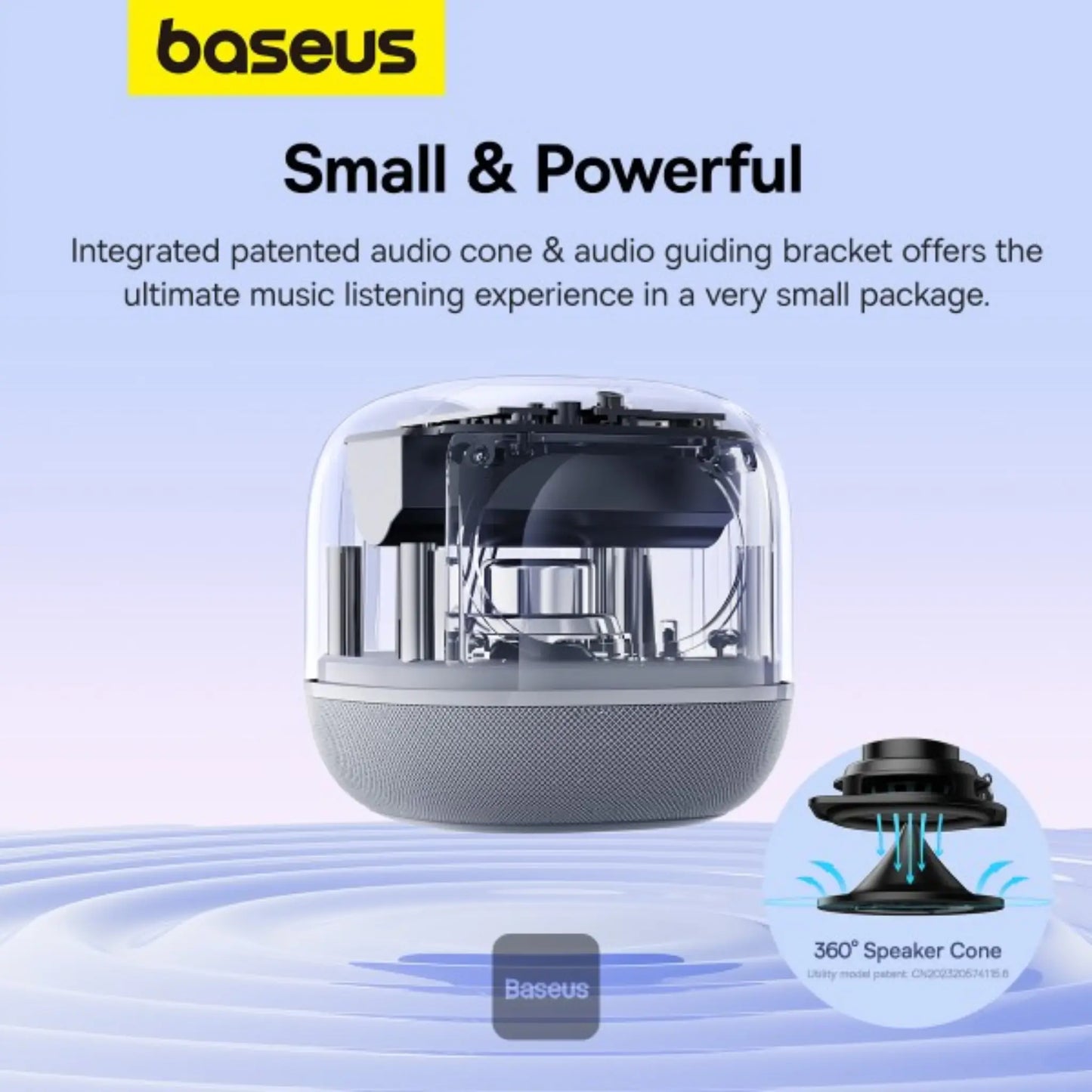Baseus AeQur V2 Portable Wireless TWS Speaker Moon White | 30H Playtime Bluetooth Speaker