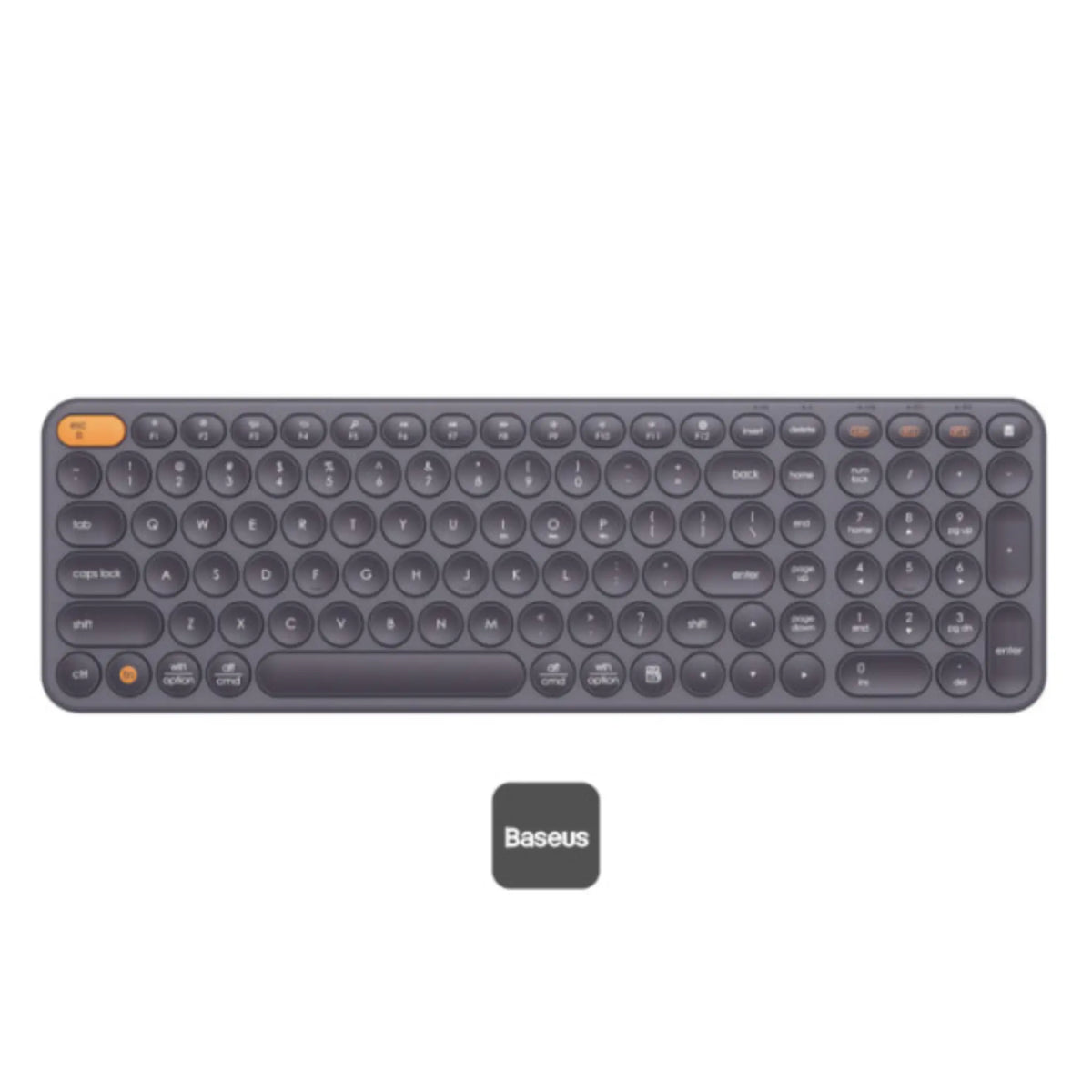 Baseus K01B Wireless Tri-Mode Keyboard + F01A Wireless Mouse Combo – Silent US Layout, Bluetooth 5.0 & 2.4G, 800/1000/1600 DPI – Gray