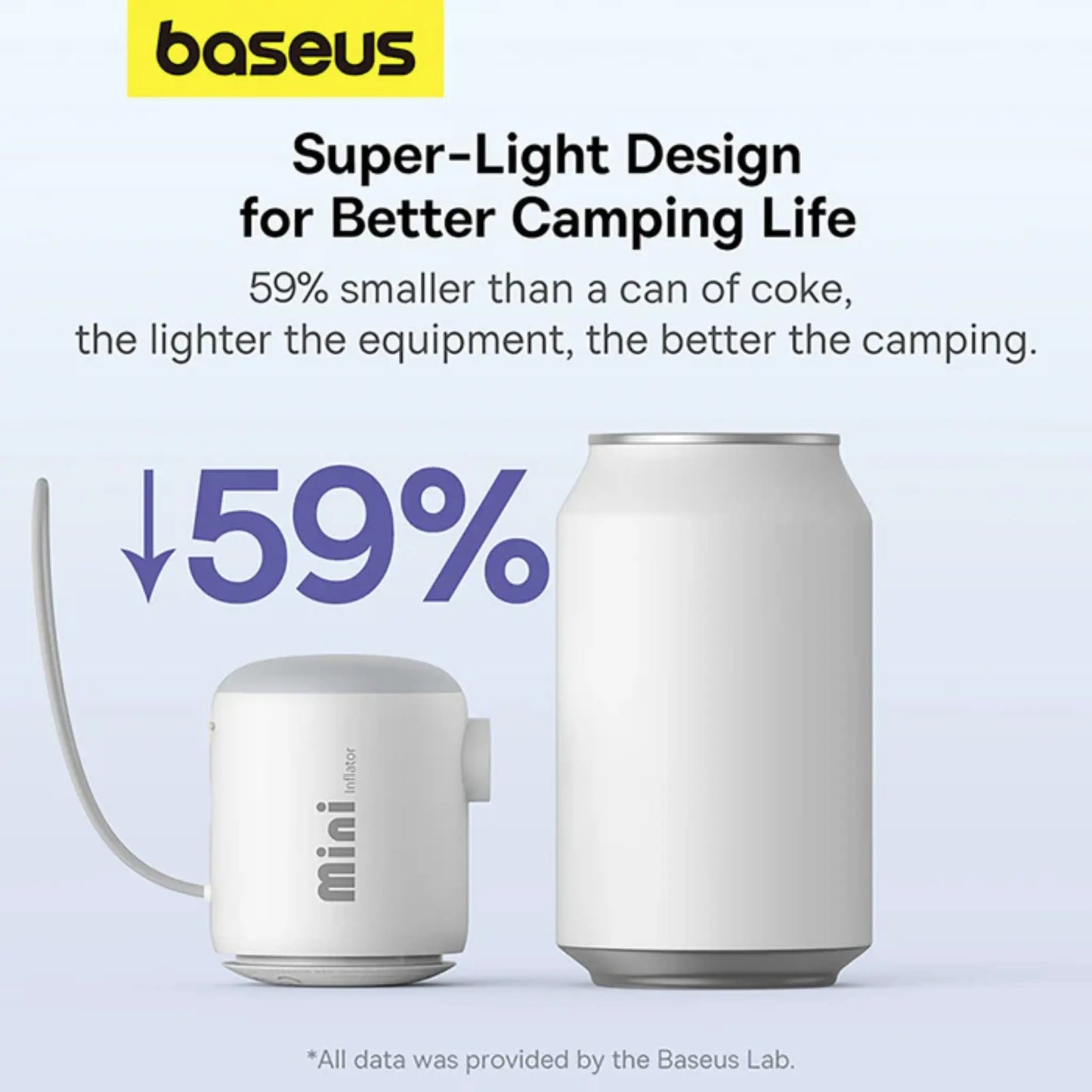 Baseus PocketGo Portable Air Pump – 3500Pa Mini Electric Inflator for Mattress, Boat & Camping