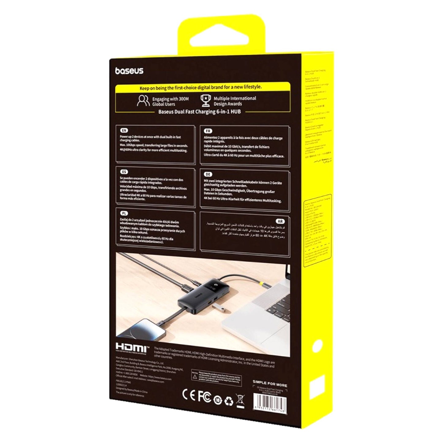 Baseus Dual Fast Charging 6-in-1 HUB