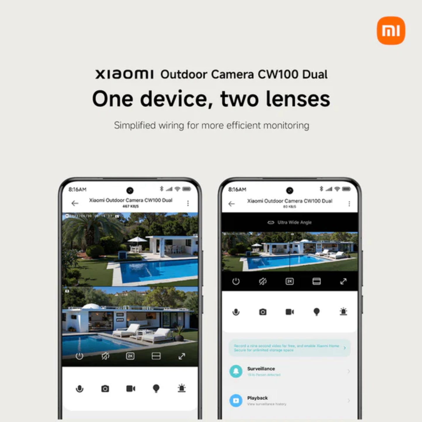 Xiaomi Outdoor Camera CW100 Dual WiFi 6 | IP66 AI Security Camera