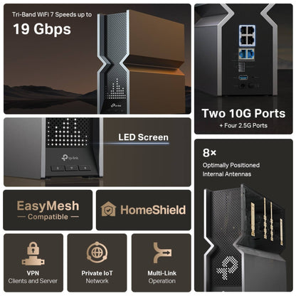 TP-Link Archer BE800 BE19000 Wi-Fi 7 Tri-Band Router