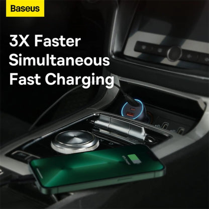 Baseus Golden Contactor Pro 65W Car Charger – Dual Type-C & USB Fast Charging