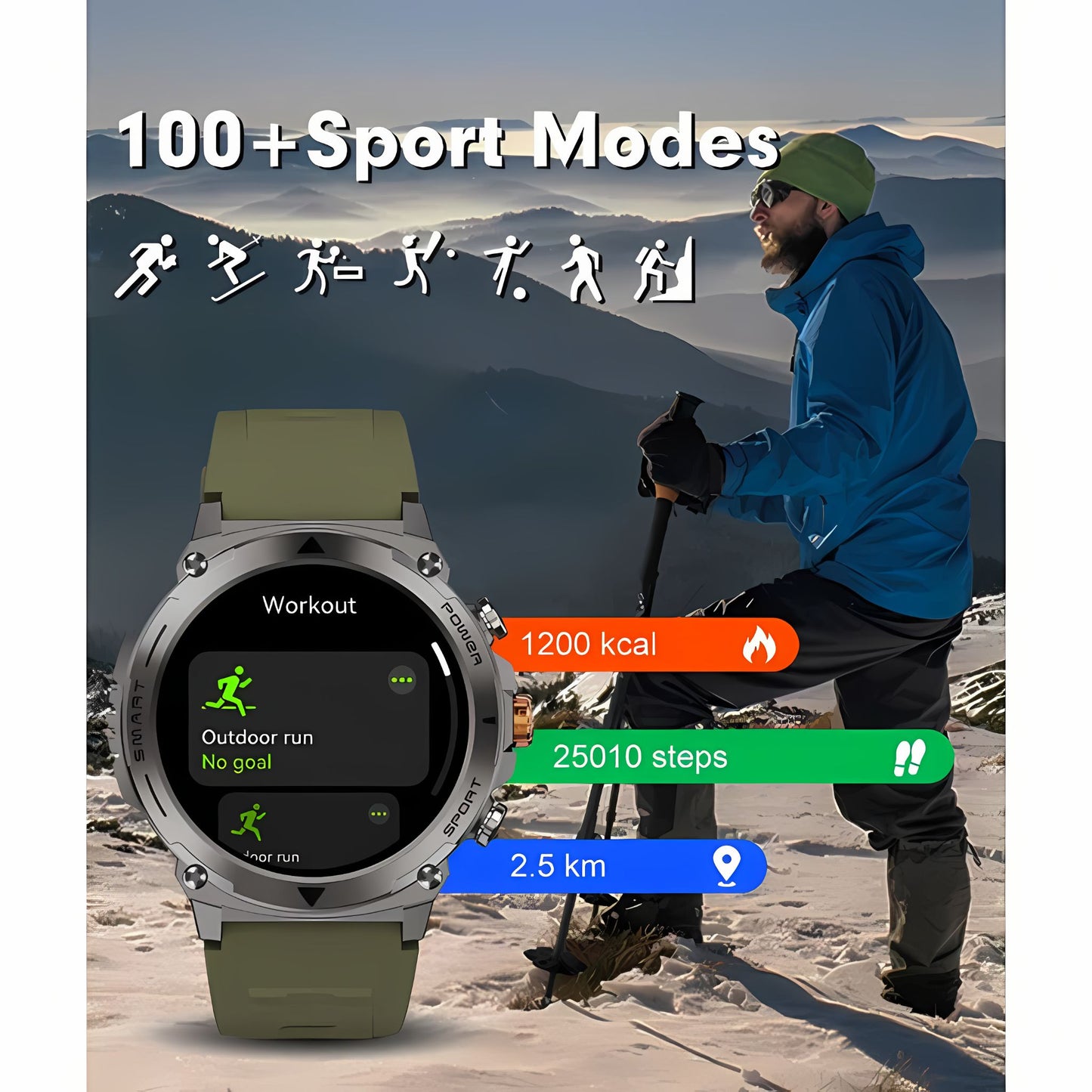 TELUX ACTIVEX | Smart Calling Watch with 1.43” AMOLED Display