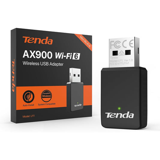 Tenda U11 AX900 Wi-Fi 6 USB Adapter | Dual-Band Driver-Free USB WiFi Dongle