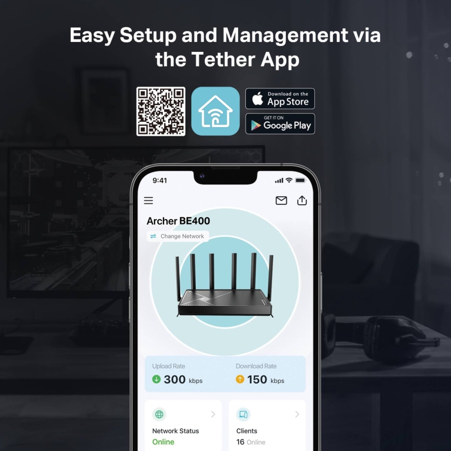 TP-Link Archer BE400 BE6500 Wi-Fi 7 Router | 6.5 Gbps