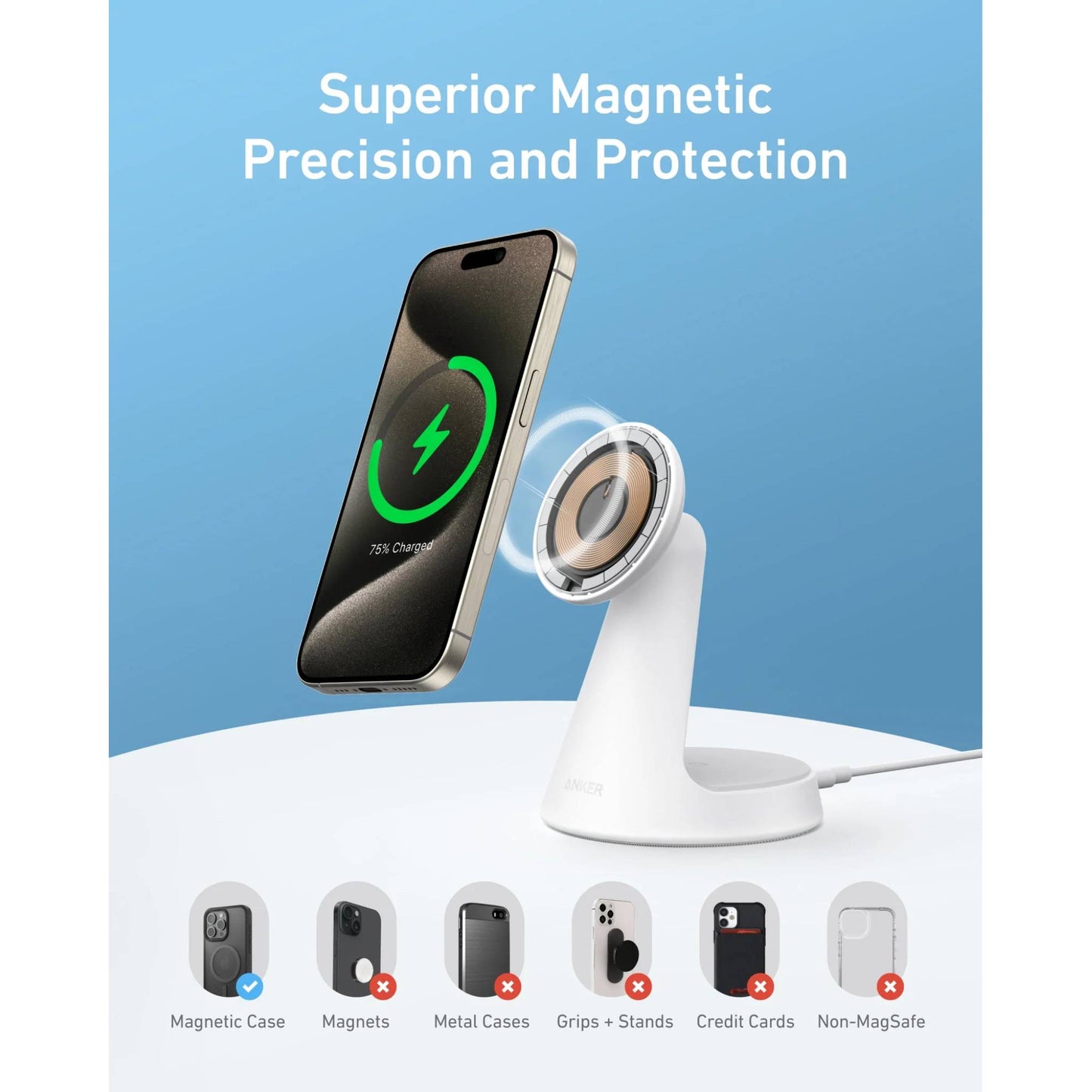Anker MagGo Wireless Charger (2-in-1, Dock Stand)