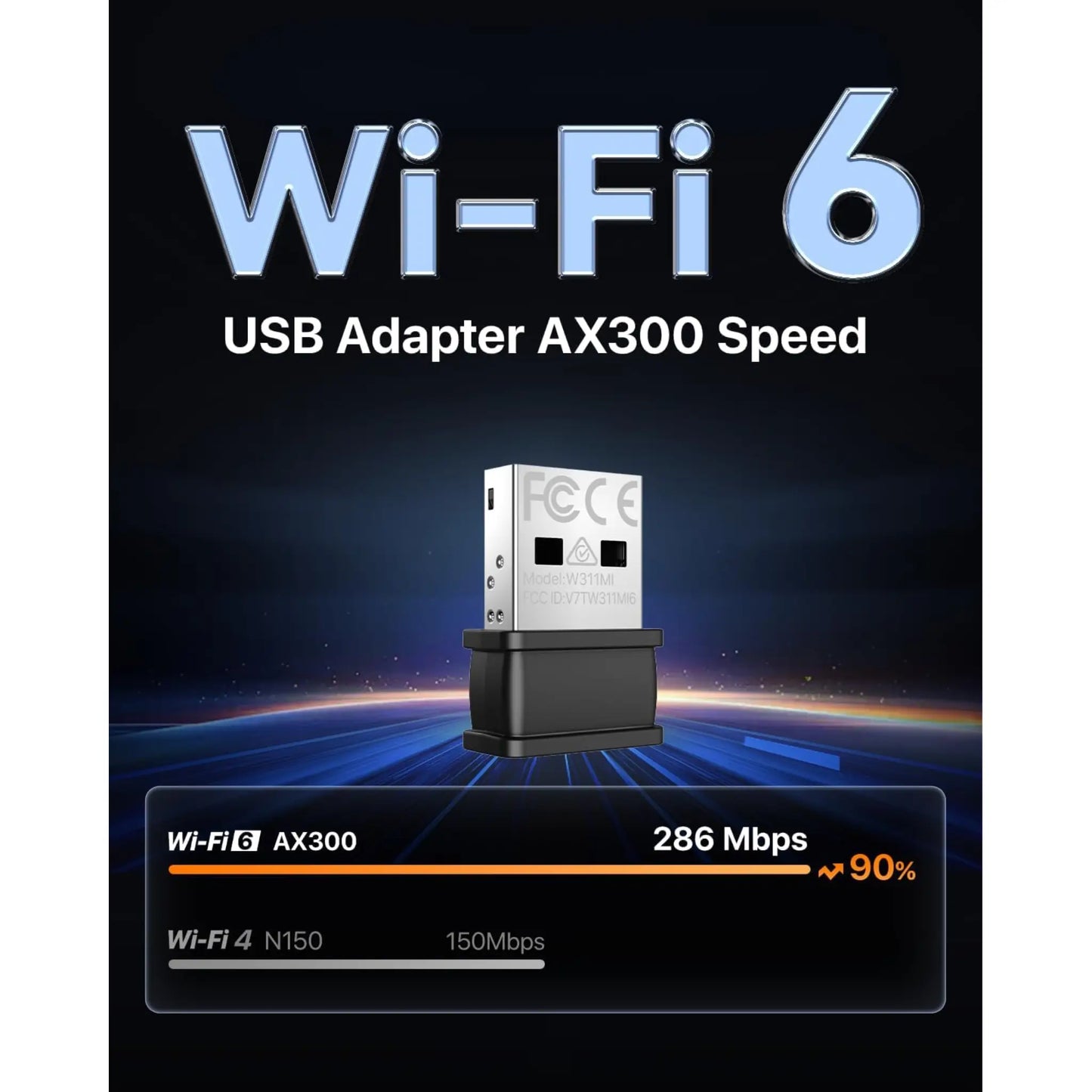 Tenda W311MI AX300 Wi-Fi 6 Nano USB Adapter | Driver-Free Wireless Adapter