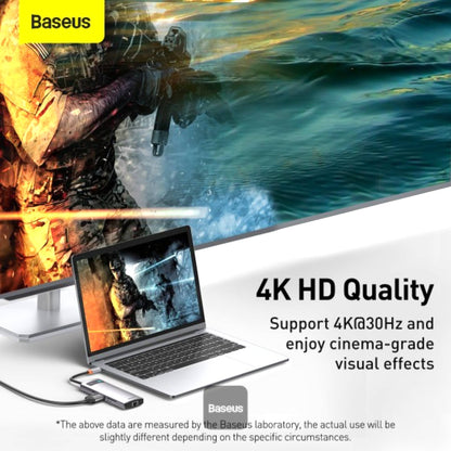 Baseus Metal Gleam Series 8-in-1 Multifunctional Type-C HUB Docking Station - Grey