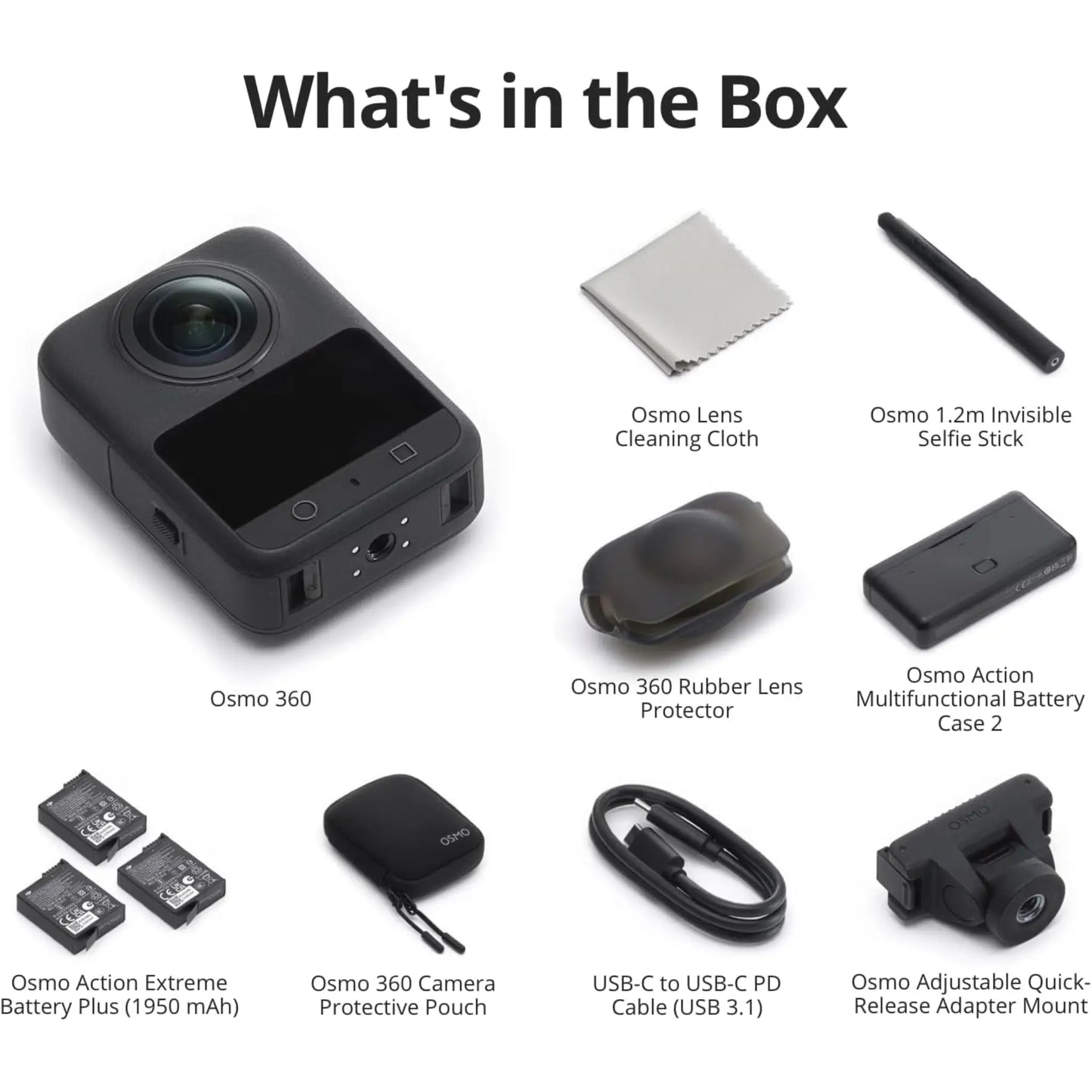 DJI Osmo 360 Camera Adventure Combo – 8K Waterproof 360° Action Camera with 3 Batteries