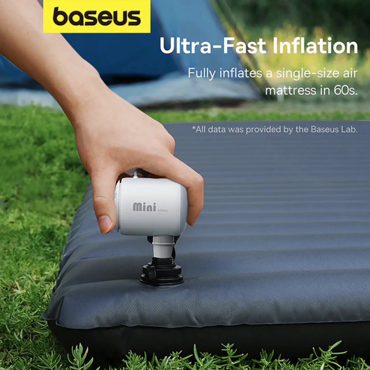 Baseus PocketGo Portable Air Pump – 3500Pa Mini Electric Inflator for Mattress, Boat & Camping