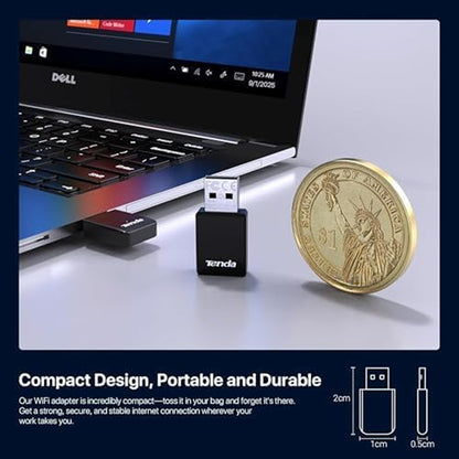 Tenda U11 AX900 Wi-Fi 6 USB Adapter | Dual-Band Driver-Free USB WiFi Dongle